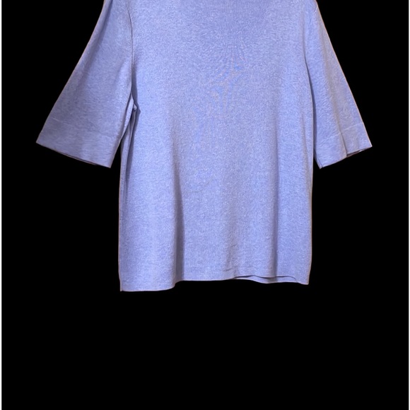 Talbots Cotton Blend Violet Round Neck Elbow Length Sleeves Sweater Top Size L - Picture 4 of 12